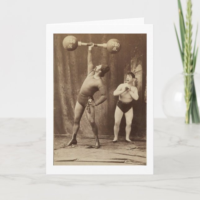 Starker Mann und Freund Karte (Vorderseite)