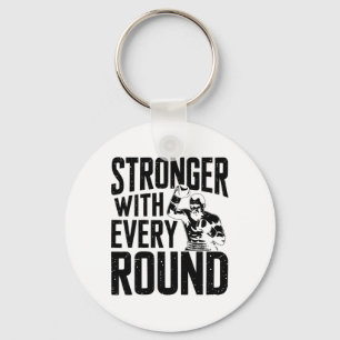 Stärker mit jedem Round Boxer Sports Gym Athleten Schlüsselanhänger