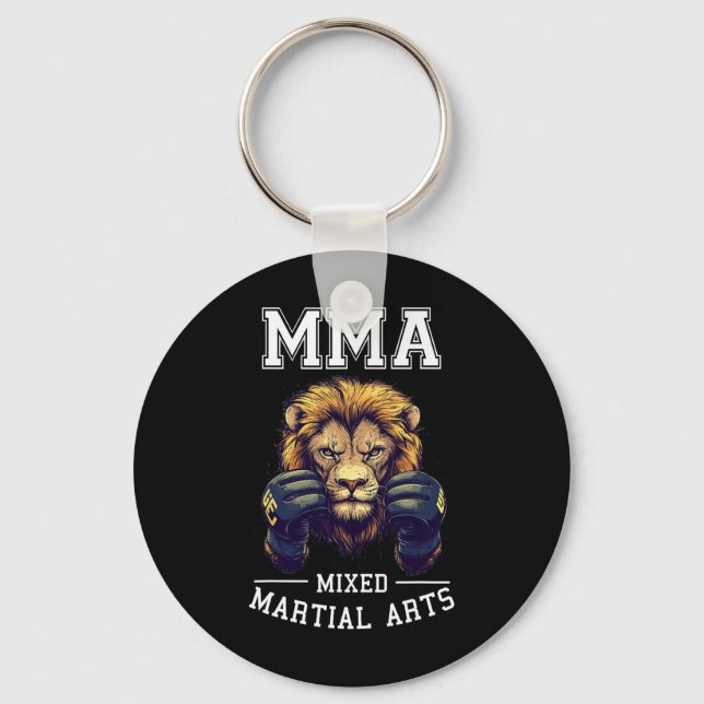 Starker Mixed Martial Arts Lion - Thai Boxing Cage Schlüsselanhänger (Vorderseite)