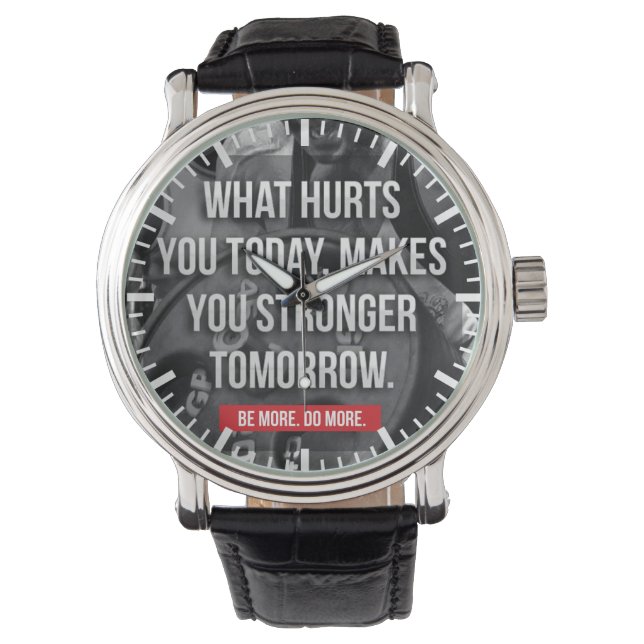 STÄRKER MORGEN - "Body Gebäude" Motivierend Armbanduhr (Vorderseite)