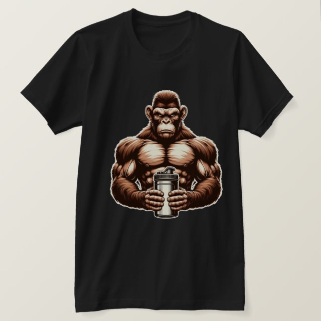 Starker Muskelaffe T-Shirt (Design vorne)