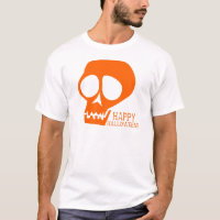 Starker orange Schädel - glückliches Halloween!