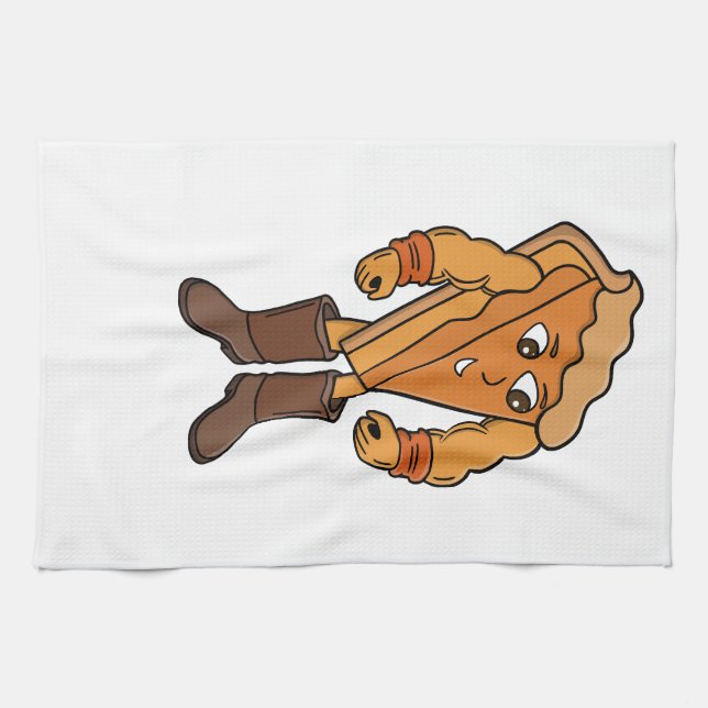 Starker Pie mit Stiefeln Geschirrtuch (Horizontal)