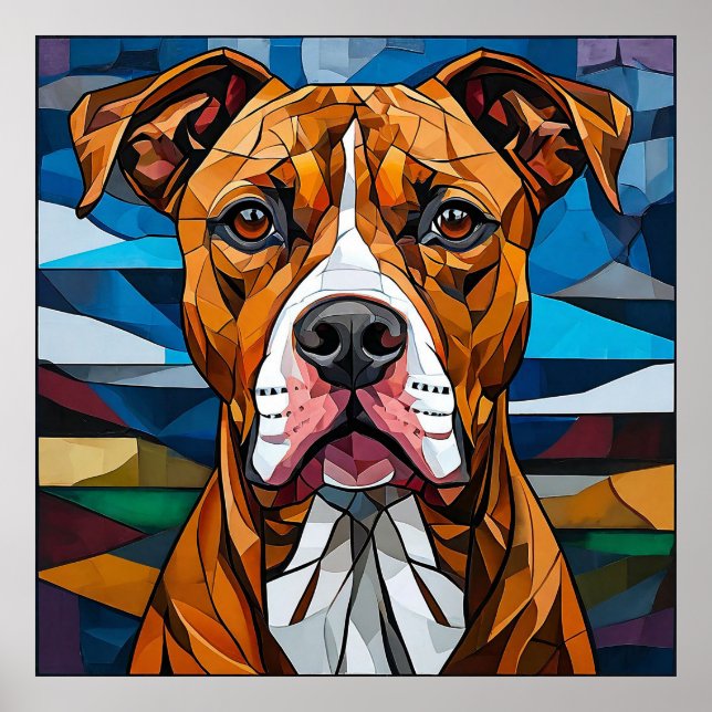 Starker Pitbull-Hund Poster (Vorne)