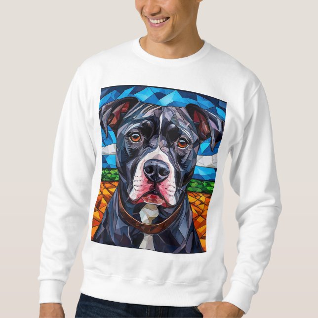 Starker Pitbull-Hund Sweatshirt (Vorderseite)