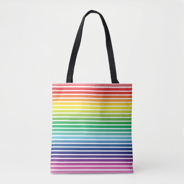 Starker Regenbogen-Streifen Muster lgbtq lgbt Tasche (Vorderseite)