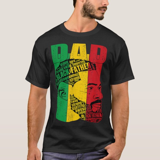 Starker schwarzer Vater T-Shirt (Vorderseite)