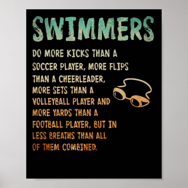 Starker Schwimmer für junge Sportler Poster (Vorne)