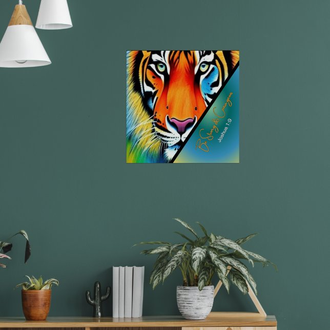 Starker und mutiger Christlicher Glaube Poster (Wohnzimmer 1)