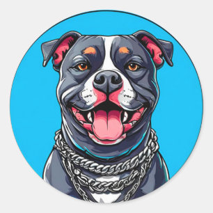 Starker und treuer Pitbull-Hundeschlag Runder Aufkleber