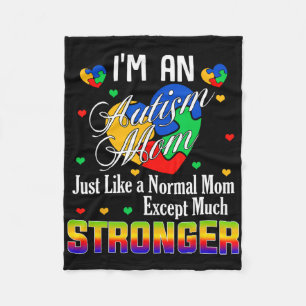 Stärkere Autismus-Mutter Puzzle Piece Herz Unterst Fleecedecke