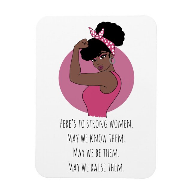 Starkes Black Women Foto Magnet (Vertikal)