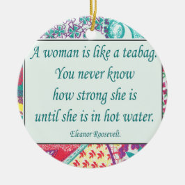 Starkes Frauen-Zitat, Weihnachtsverzierung Keramik Ornament