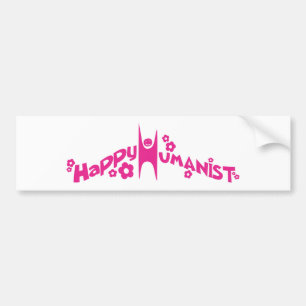 Starkes glückliches Humanist-Rosa Autoaufkleber