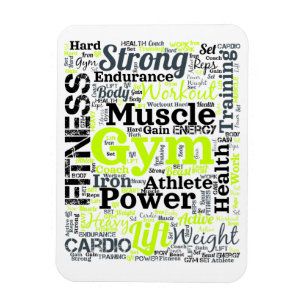 Starkes Gym-Workout-Wortwolke Magnet