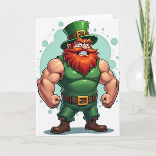 Starkes Leprechaun-Porträt Karte