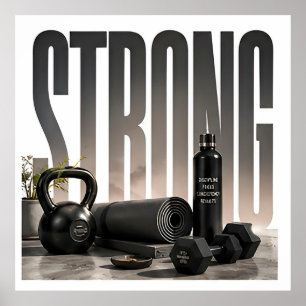 Starkes Luxus-Fitness-Editorial-Grafik Poster