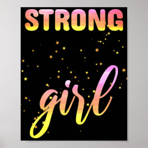 Starkes Mädchen Pastel Star Poster