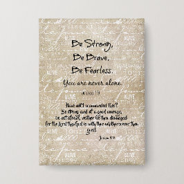 Starkes, mutiges, furchtloses Zitat mit Bibelverse Button