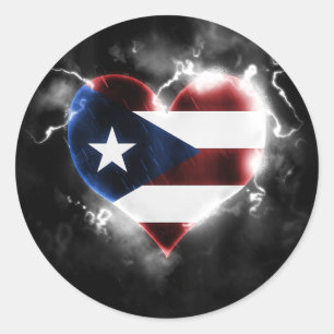 Starkes Puerto Rico Runder Aufkleber