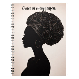 Starkes Schwarzes Frauen-Silhouette Notizbuch Notizblock