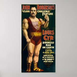 Stärkster Mann auf Erde - Vintager Strongman Poster