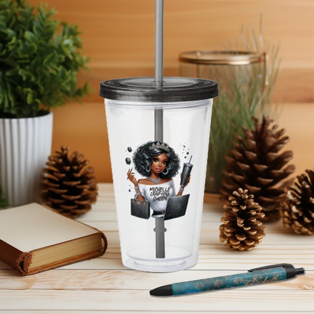 Stärkung der afrikanischen amerikanischen Kunsthan Acryltrinkbecher (Empowering African American Crafting Queen Art Acrylic Tumbler)