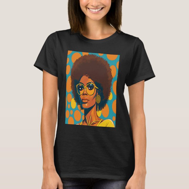 Stärkung der Frauen Retro Afro Afroamerikanische M T-Shirt (Vorderseite)