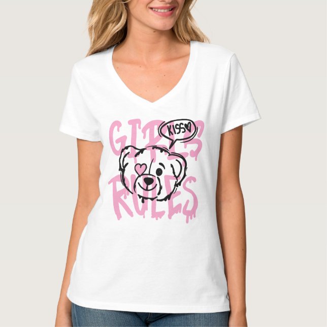 Stärkung der Rolle der Frauen: GIRLS-REGELN T-Shirt (Vorderseite)
