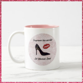 Stärkung der Rolle Lassend Frauen in rosa und Lila Zweifarbige Tasse