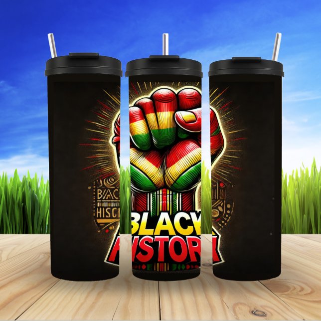 Stärkung der schwarzen Geschichte durch starke Mac Thermosbecher (Von Creator hochgeladen)