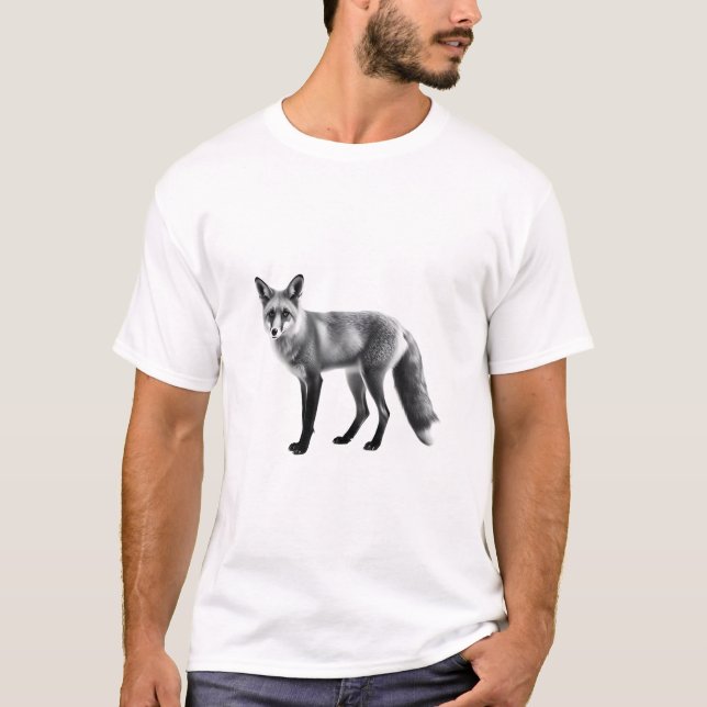 Stärkung des Black & White Fox-T - Shirt (Vorderseite)
