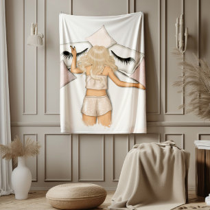 Stärkung des Blonde Girl Power Designs Fleecedecke