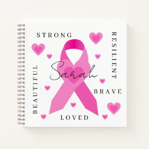 Stärkung des Brustkrebs-SpiralNotebooks Notizbuch