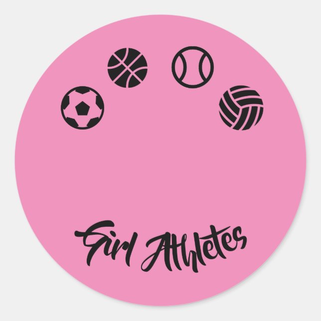Stärkung von Pink Celebrate Girl Athletes Stickers (Vorderseite)