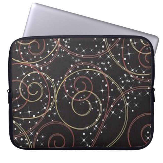 Starlight Brown Curls Muster Laptop Sleeve (Vorderseite)