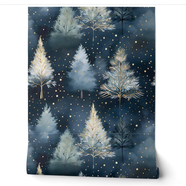 Starlight Evergreen Dreams Botanisch Tapete (Abrollen)