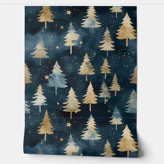 Starlight Evergreen Dreams Botanisch Tapete (Abrollen)