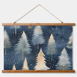 Starlight Evergreen Dreams Botanisch Wandteppich Mit Holzrahmen
