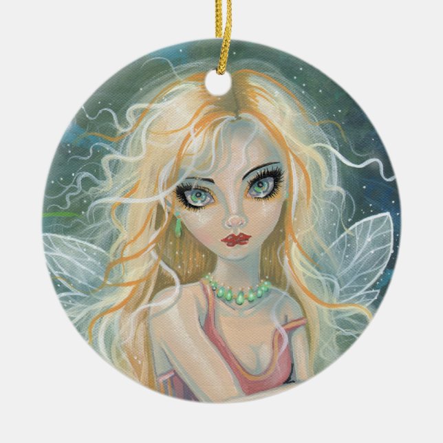 Starlight Fairy Fantasy Art Keramik Ornament (Vorne)
