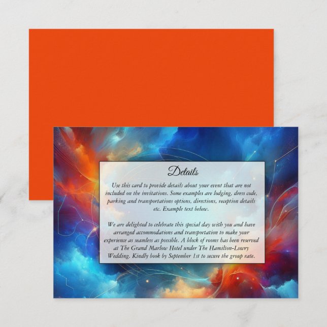 Starlight Fusion von Feuer und Eishochzeit Begleitkarte (Vorne/Hinten)