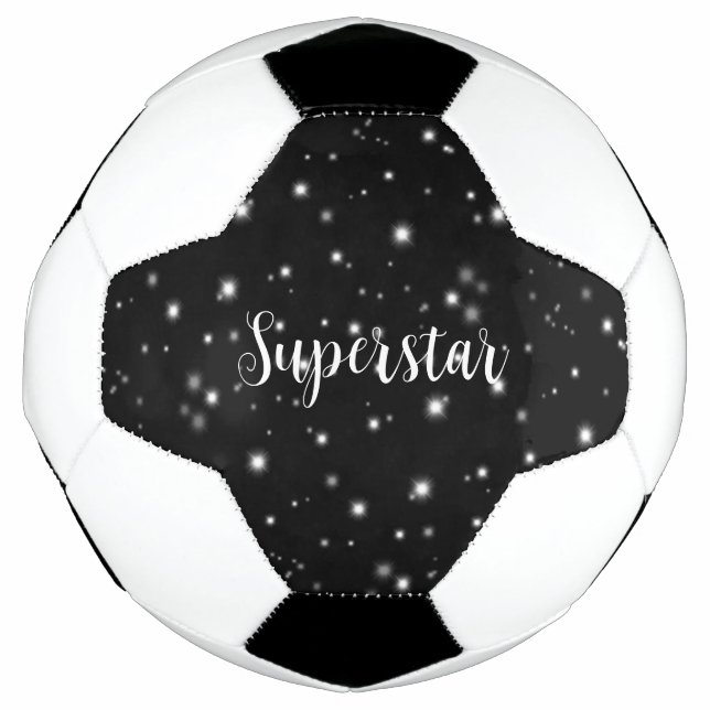 Starlight Glitzern Schwarz-Weiß-Stars Fußball (Vorderseite)