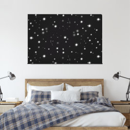 Starlight Glitzern Schwarz-Weiß-Stars Leinwanddruck
