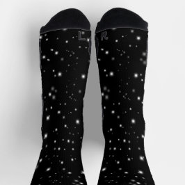 Starlight Glitzern Schwarz-Weiß-Stars Socken