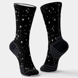 Starlight Glitzern Schwarz-Weiß-Stars Socken