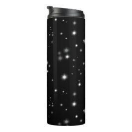 Starlight Glitzern Schwarz-Weiß-Stars Thermosbecher