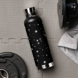 Starlight Glitzern Schwarz-Weiß-Stars Trinkflasche