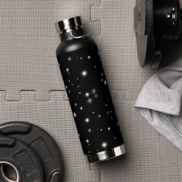 Starlight Glitzern Schwarz-Weiß-Stars Trinkflasche