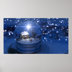 Starlight Globe Christmas Print Poster