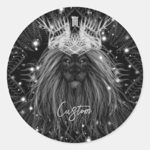 Starlight Lion mit Crosstramm Runder Aufkleber